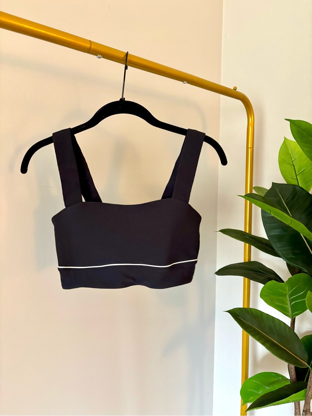 All in Motion Sports Bra with White Piping Detialing
